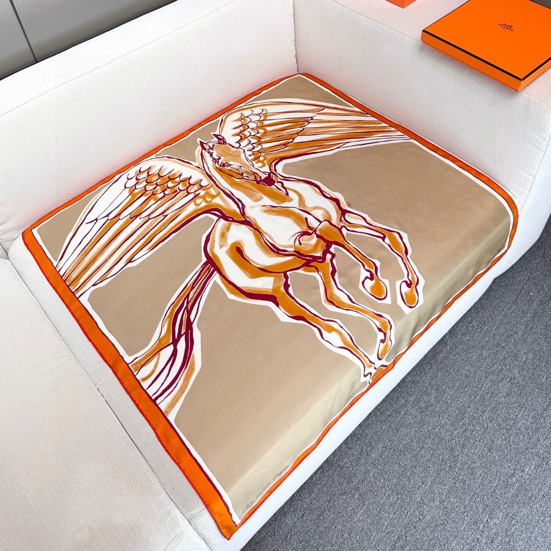 Hermes Freedom Pegasus Square Scarf 100% Silk 88.5*88.5cm Accessories