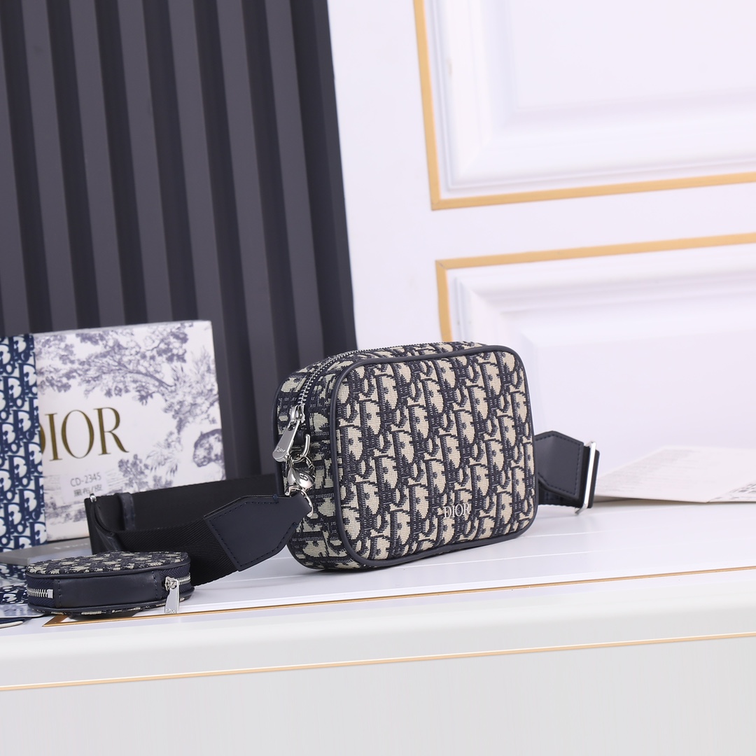 Dior Shoulder with coin purse Blue print 2345 LM071 19cm