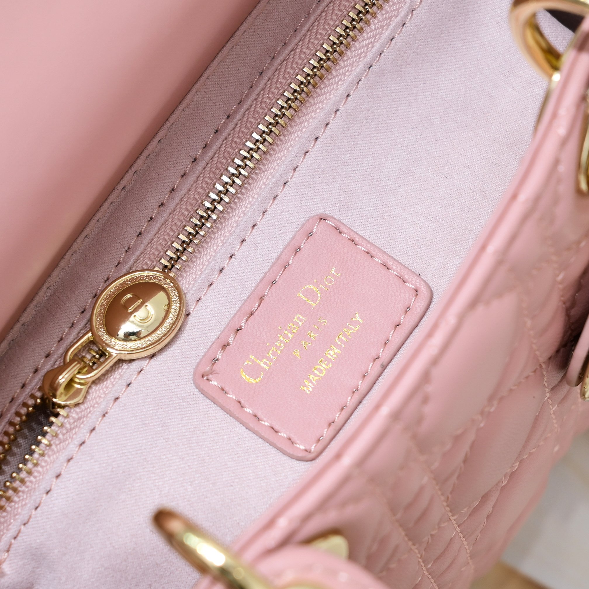 Small Lady Dior My ABCDior Bag Pink Sheepskin 1022 LM061 20cm