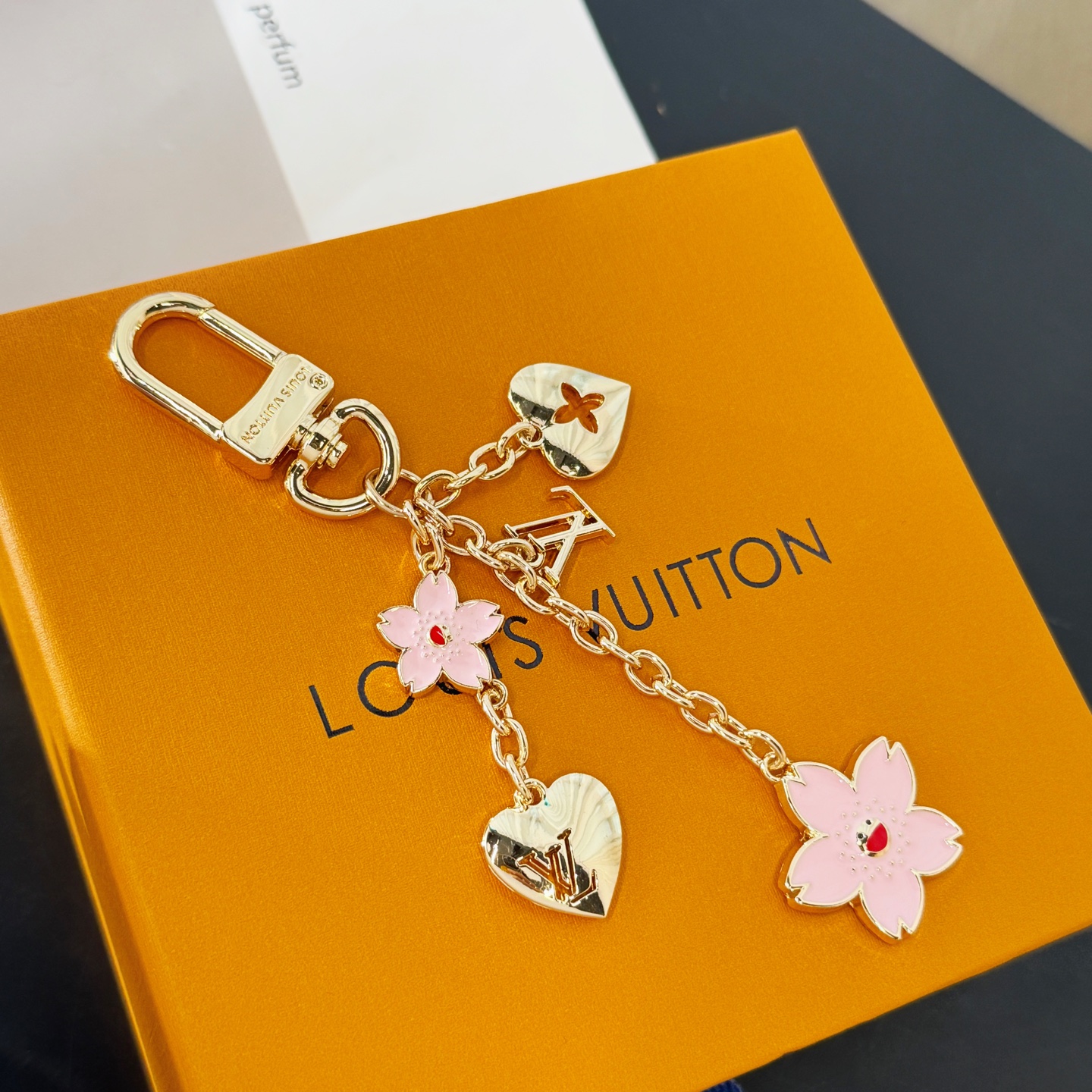 Louis Vuitton Key Chain LV X TM Cherry Blossom Enamel Keychain Pendant Accessories