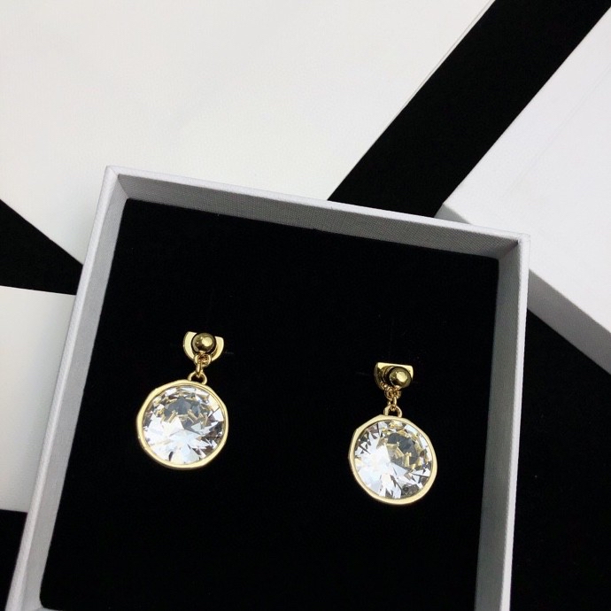 Loewe Jewelry Earring Geometric Sphere Single Diamond Stud Earrings