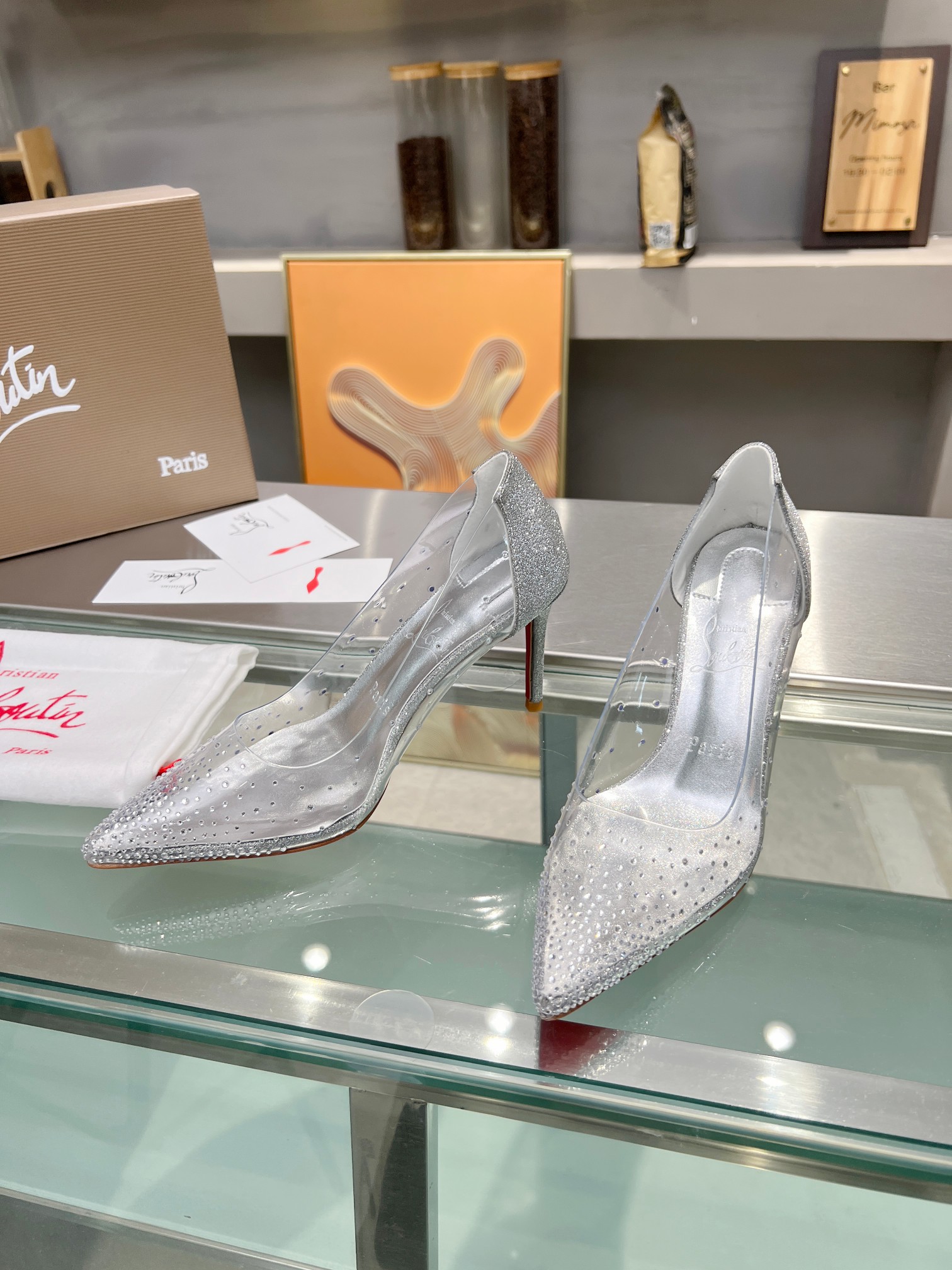 Christian Louboutin Shoes Transparent crystal diamond high heels