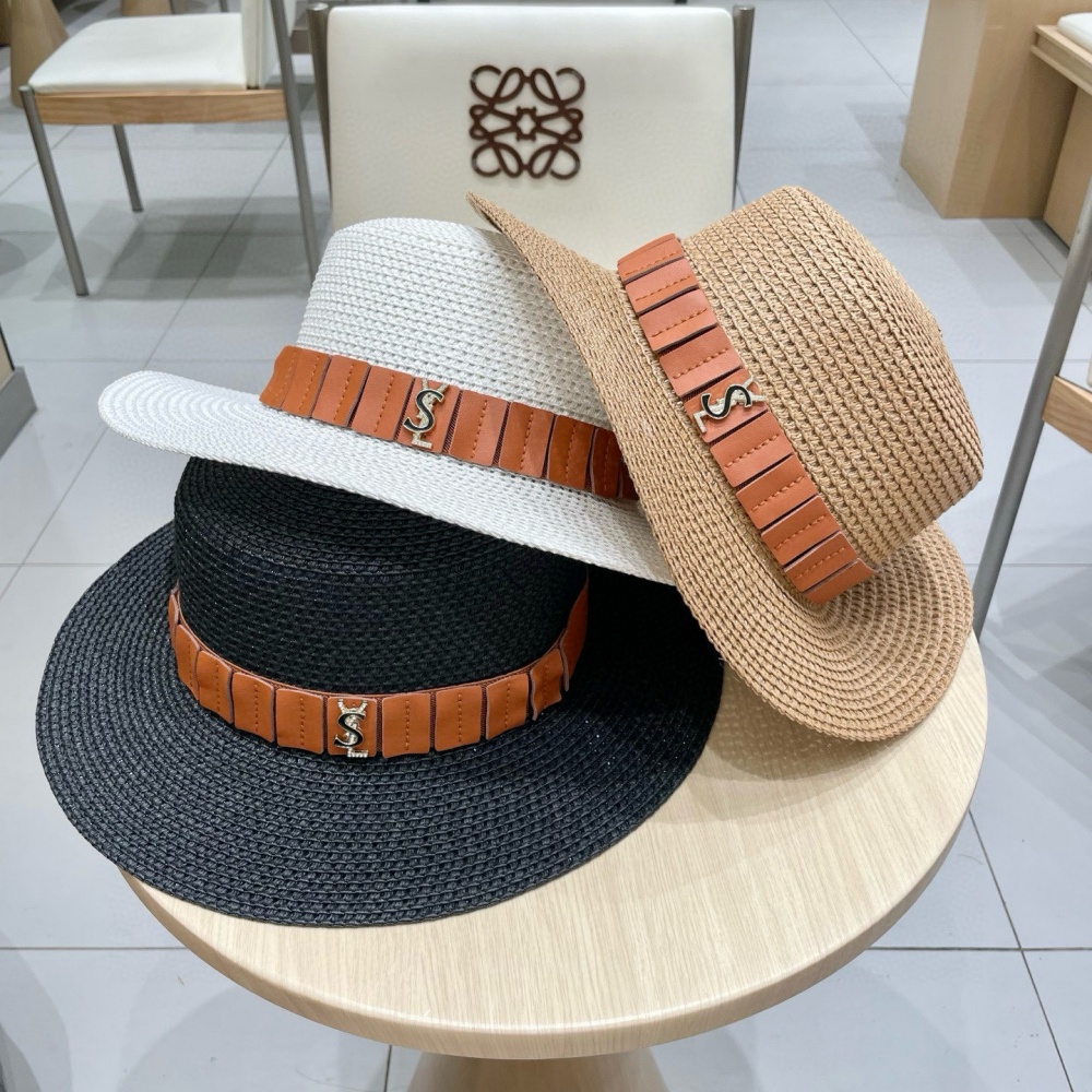 Saint Laurent Hat Straw Hat Bucket Hat With Belt 57cm Accessories