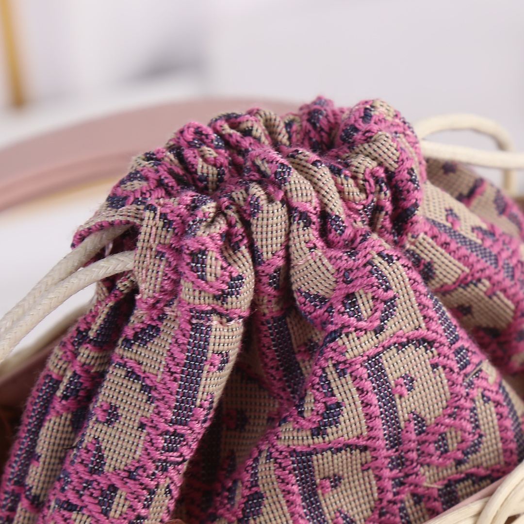 Small Lady Dior Bag Pink weave 0003 XB032 20cm