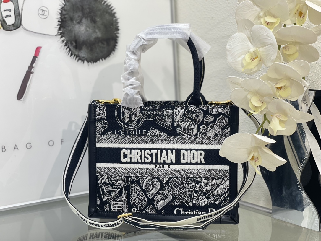 10A + top quality Dior Book Tote With Strap 0175 LM022042062 26-41cm