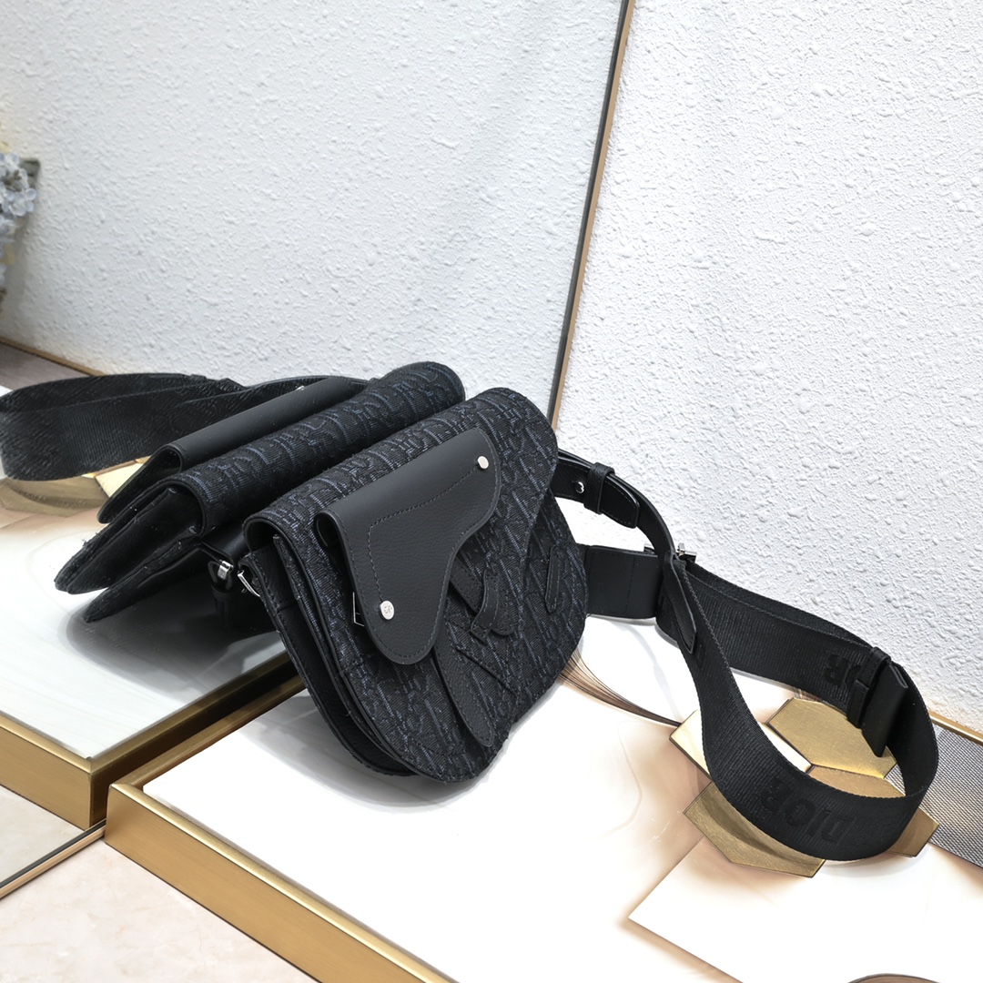 Saddle Bag Black print 1088 LM581 23cm