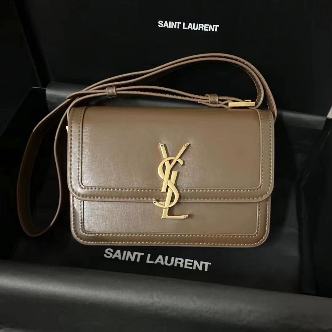 YSL SOLFERINO MEDIUM SATCHEL IN BOX SAINT LAURENT LEATHER large size