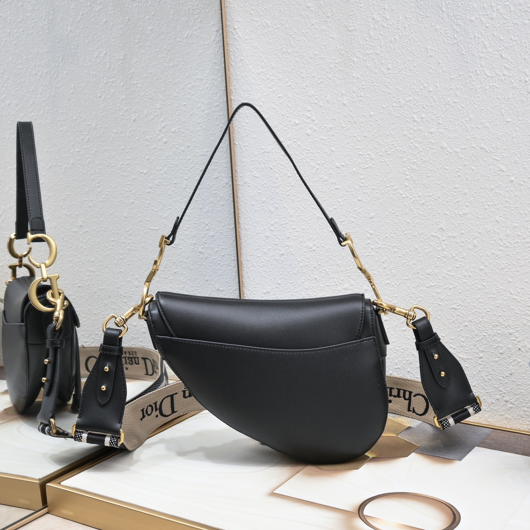 Saddle Bag Black with weave strap 1033 XB012 25.5cm