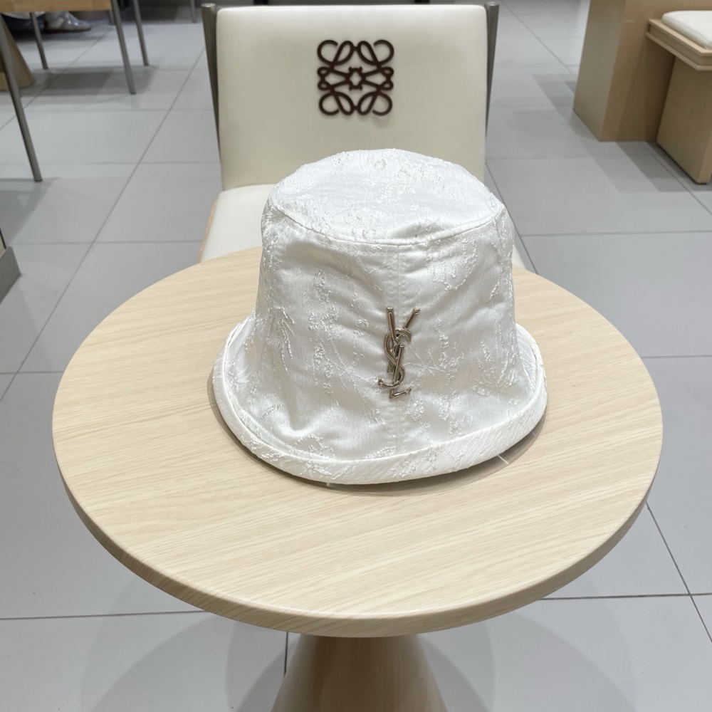 Saint Laurent Hat Mercerized Bucket Hat Bowknot SmallBrim Bucket Hat Accessories