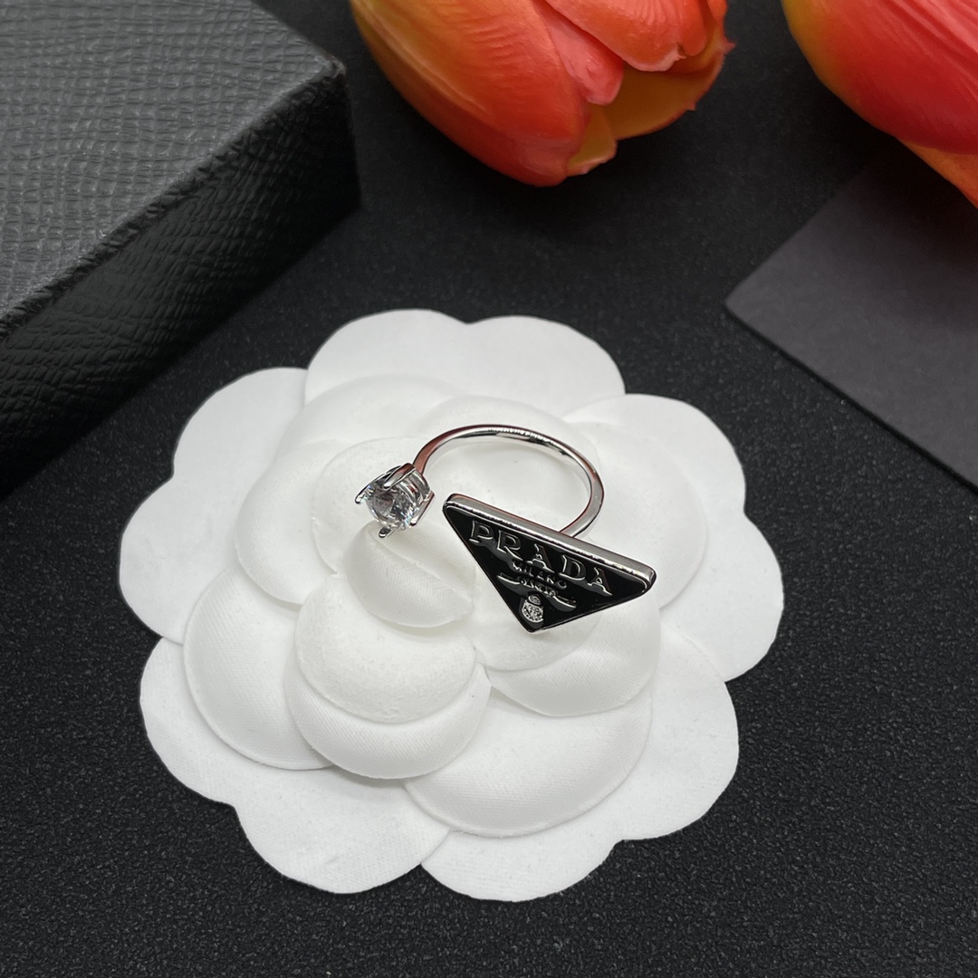 Prada Jewelry Rings Open Design Diamonds
