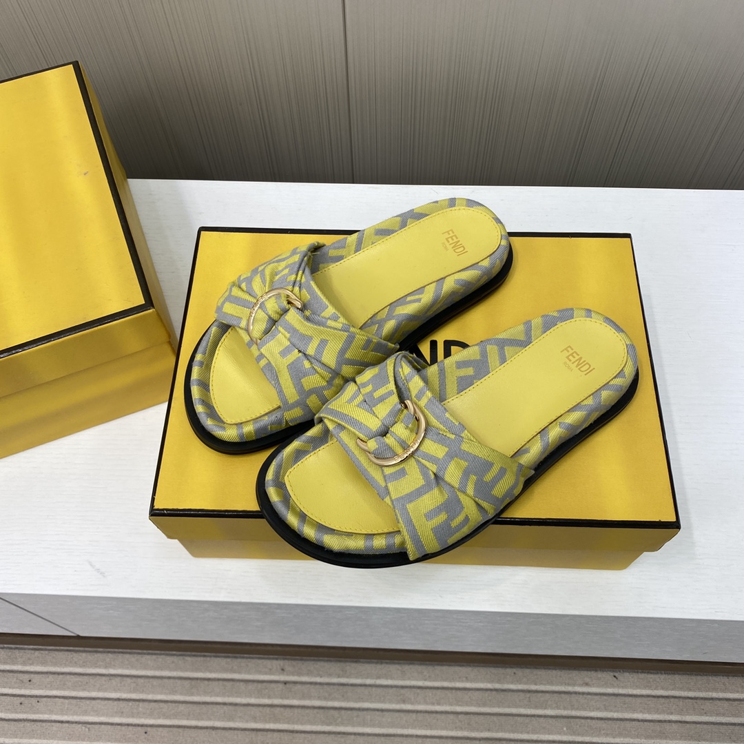 Fendi Shoes feel Reading FF slippers for couples