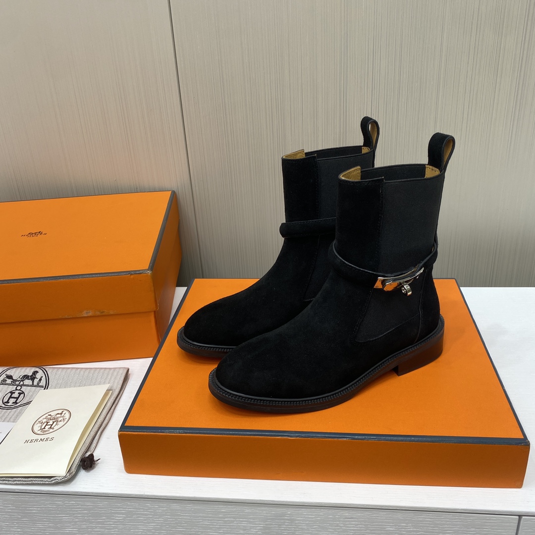 Hermes Shoes Boots Cowhide Kelly