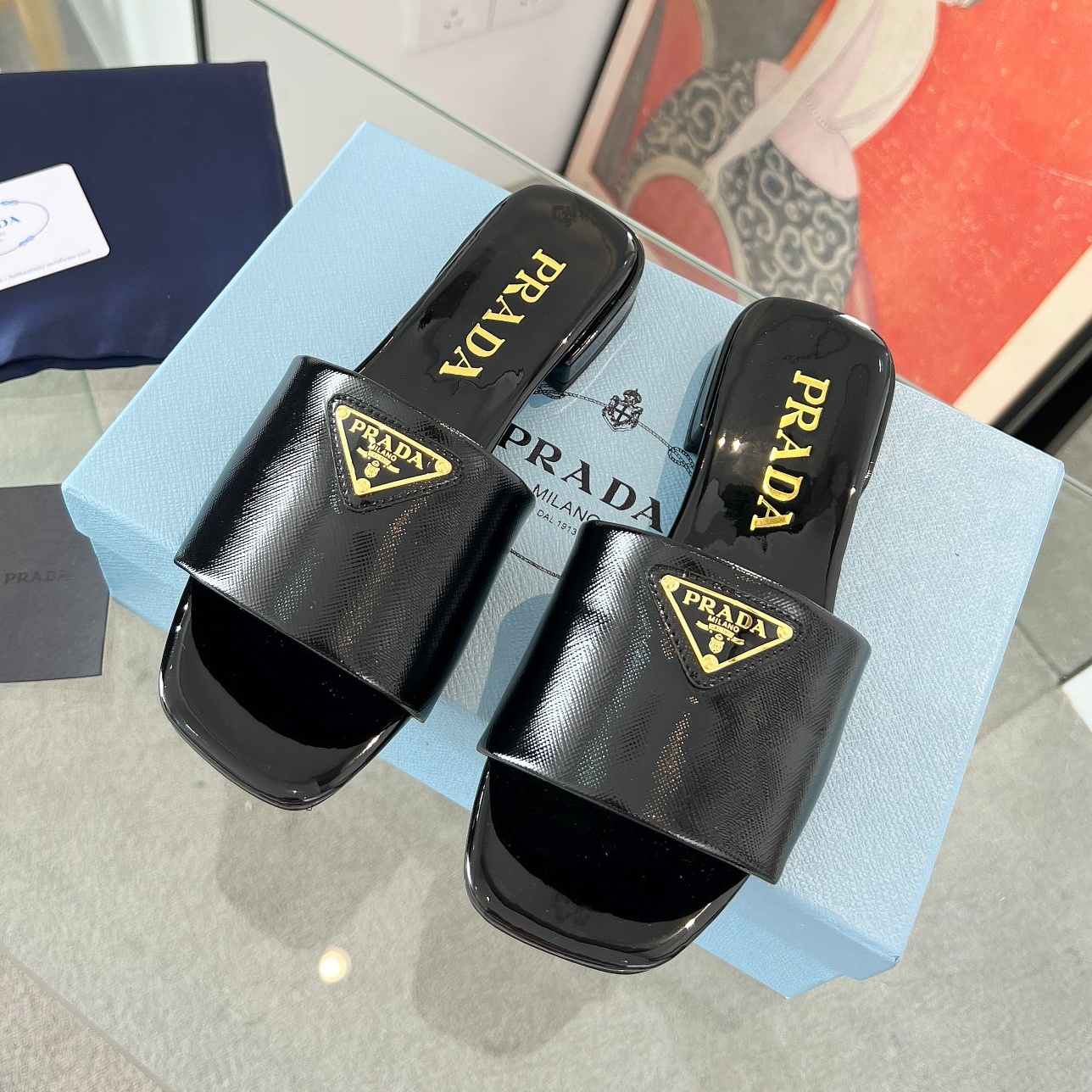 Prada Shoes Saffiano cowhide women's slippers