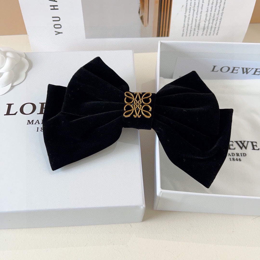Loewe Jewelry Hairpin Flocked Large Bow Hairpin