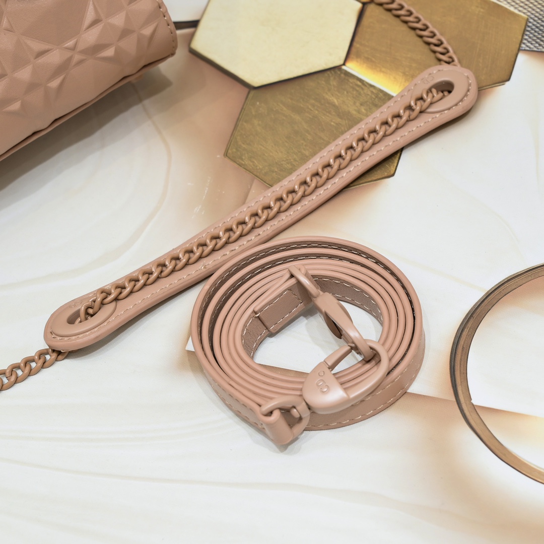 Mini Lady Dior Bag Pink Diamond Motif 3002 XB081 17cm