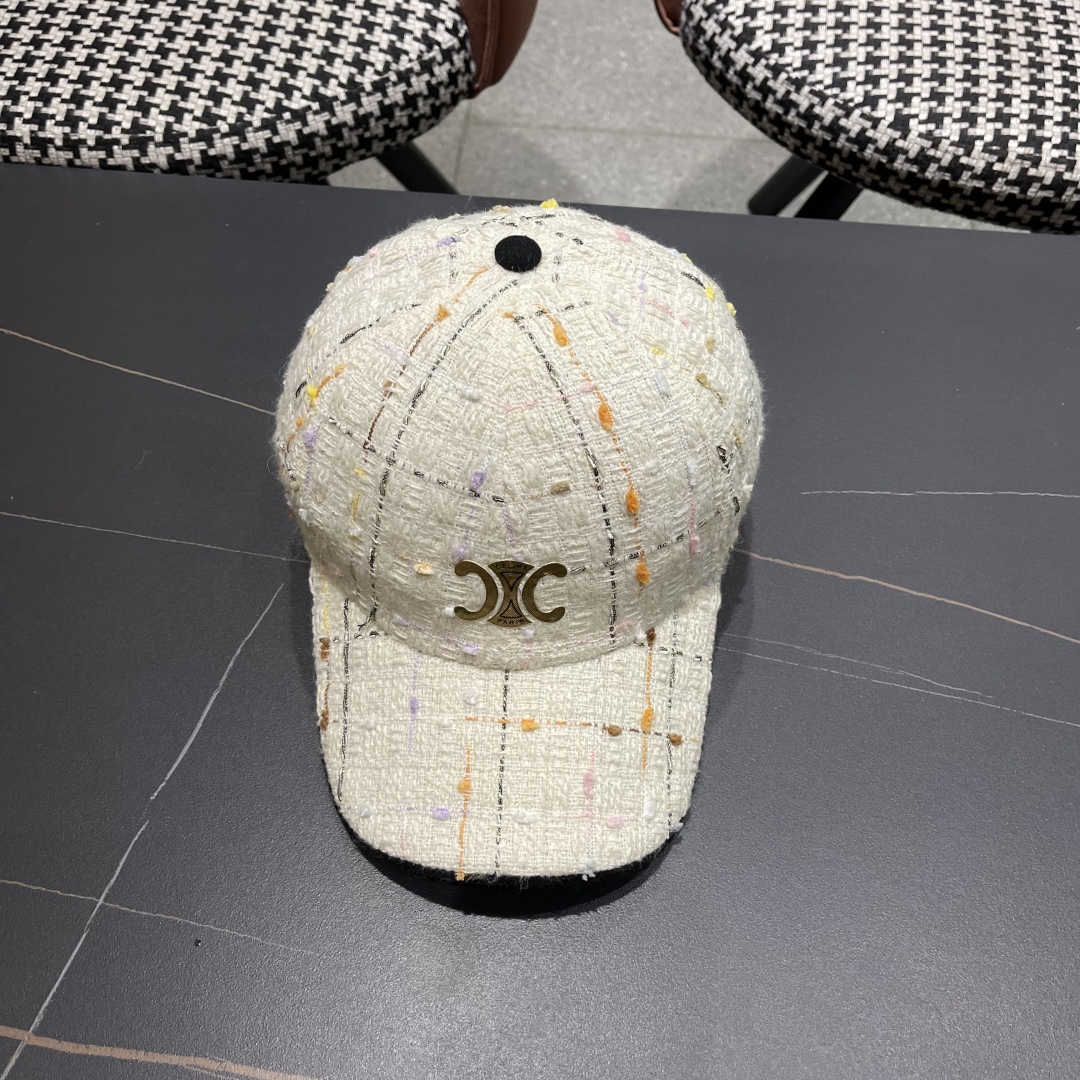 Celine Hat Grid Pattern Baseball Cap Accessories