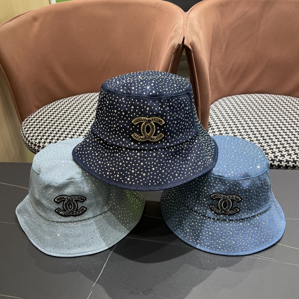 Chanel Hat Diamond Washed Cowboy Bucket Hat Accessories