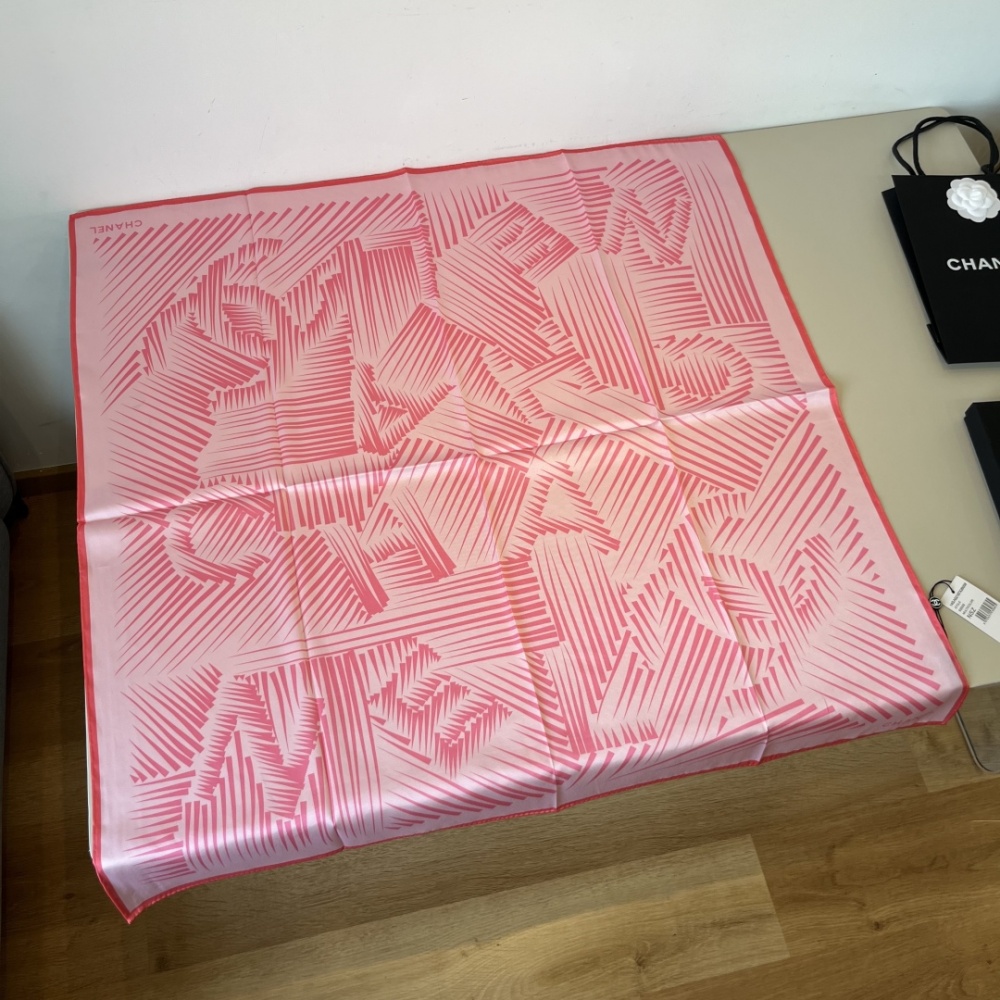 Chanel Scarf Artistic Double C Square Scarf 100% Silk 90*90cm Accessories