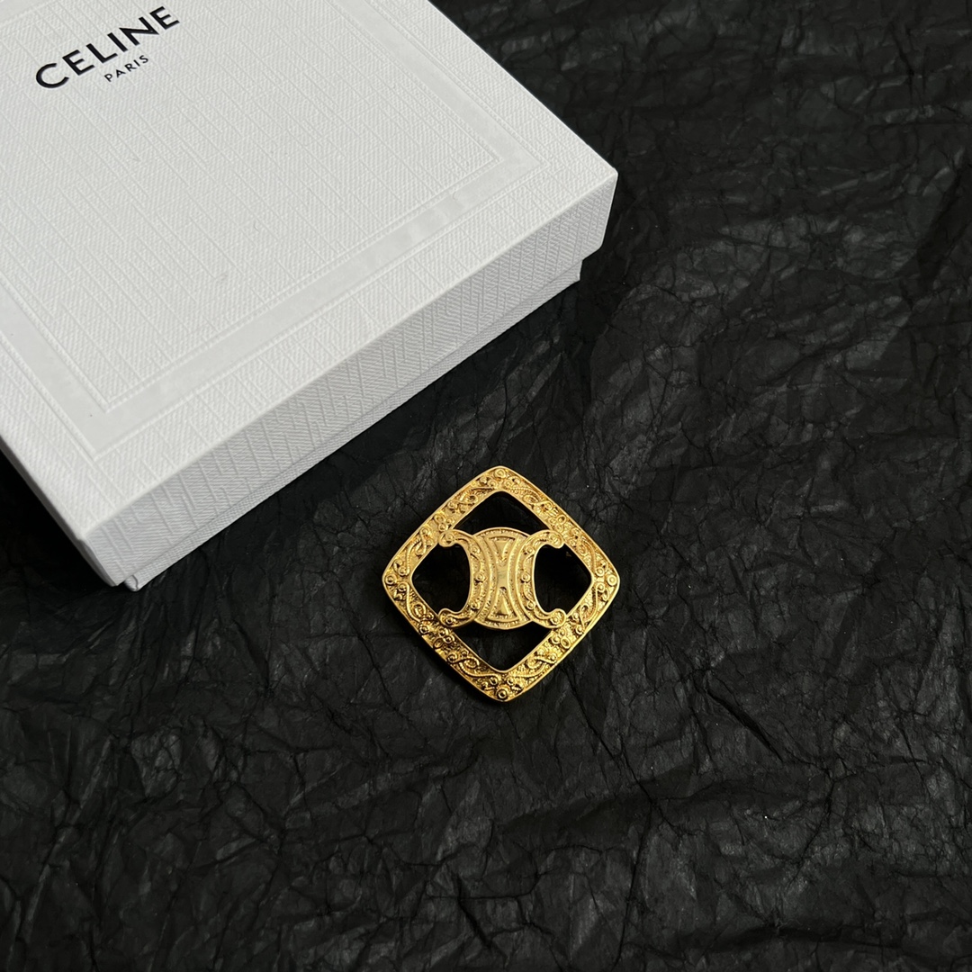 Celine Jewelry Brooches Arc de Triomphe Hollow