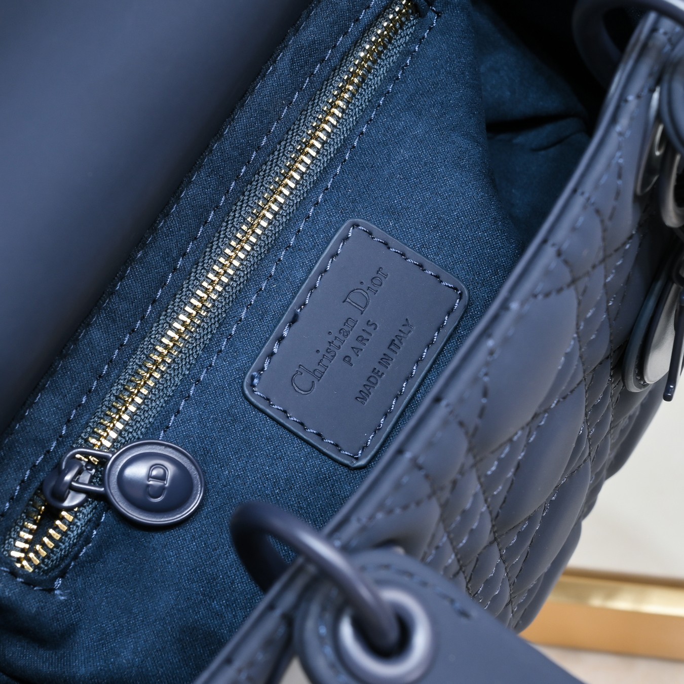Medium Lady Dior Bag Blue Matte 2022 LM071 24cm