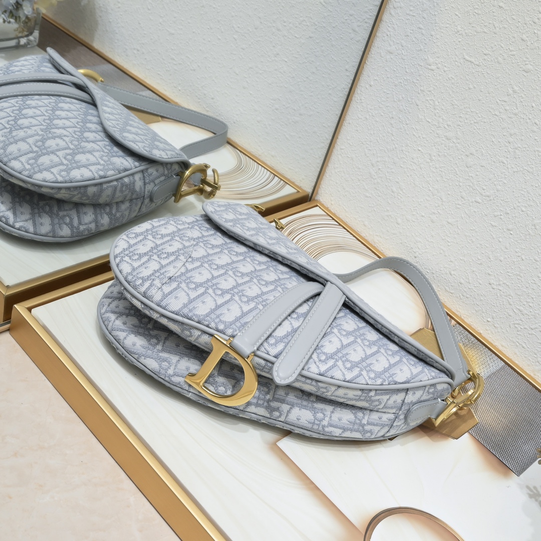 Saddle Bag Gray print with Nailing strap 1003 XB012 25.5cm