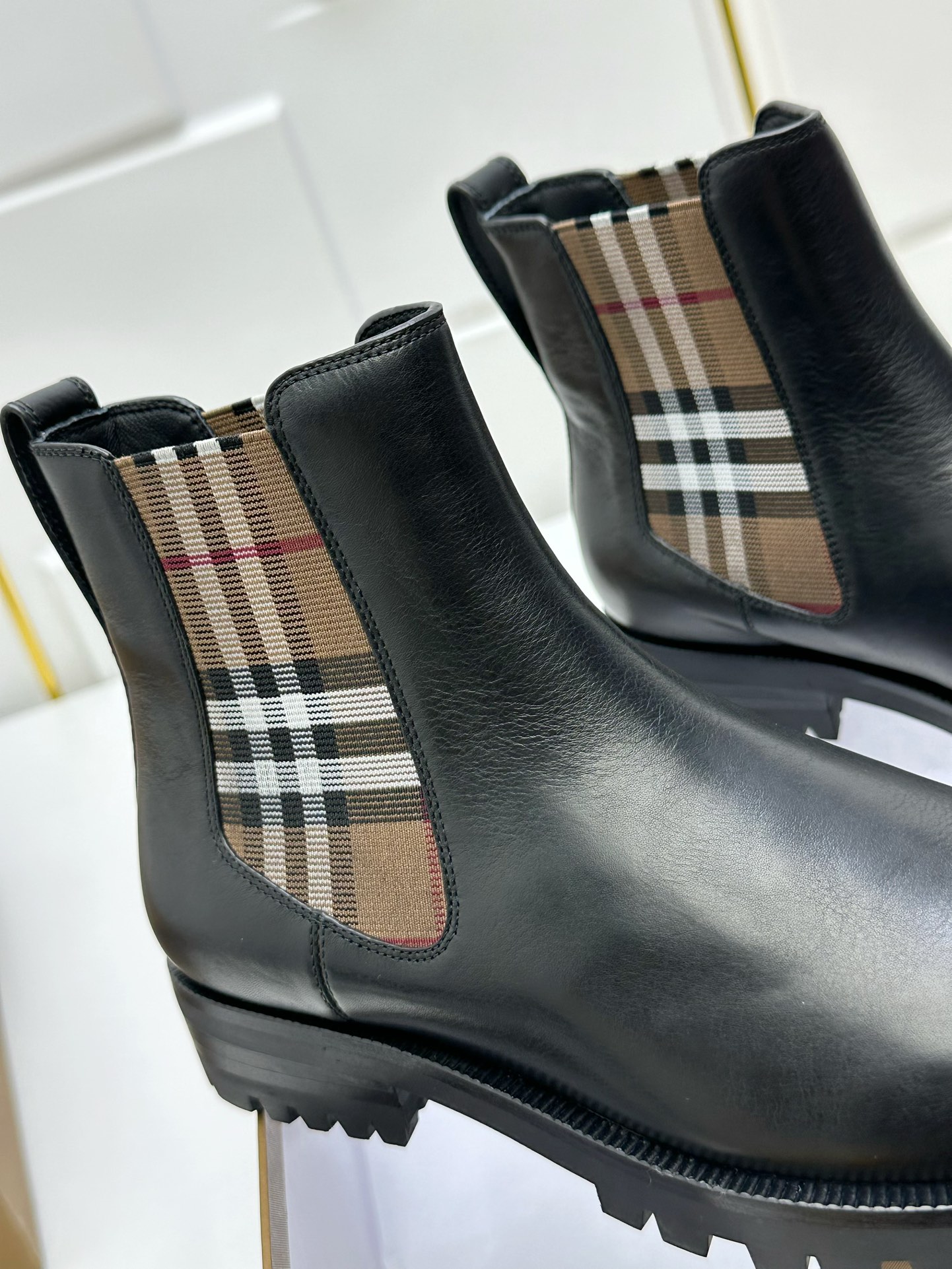 Burberry Shoes Boots Cowhide Canvas