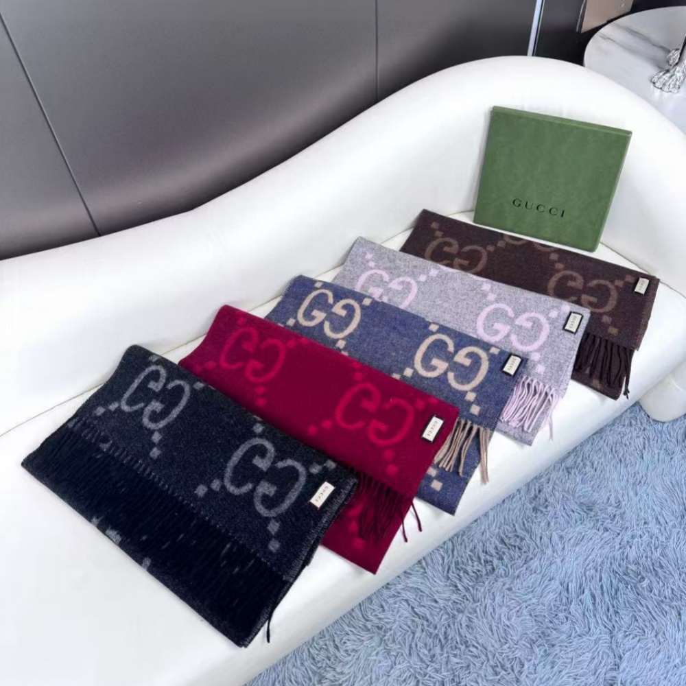 Gucci Scarf Double-Sided Jacquard Scarf With Large G Logo 45*200cm Accessories