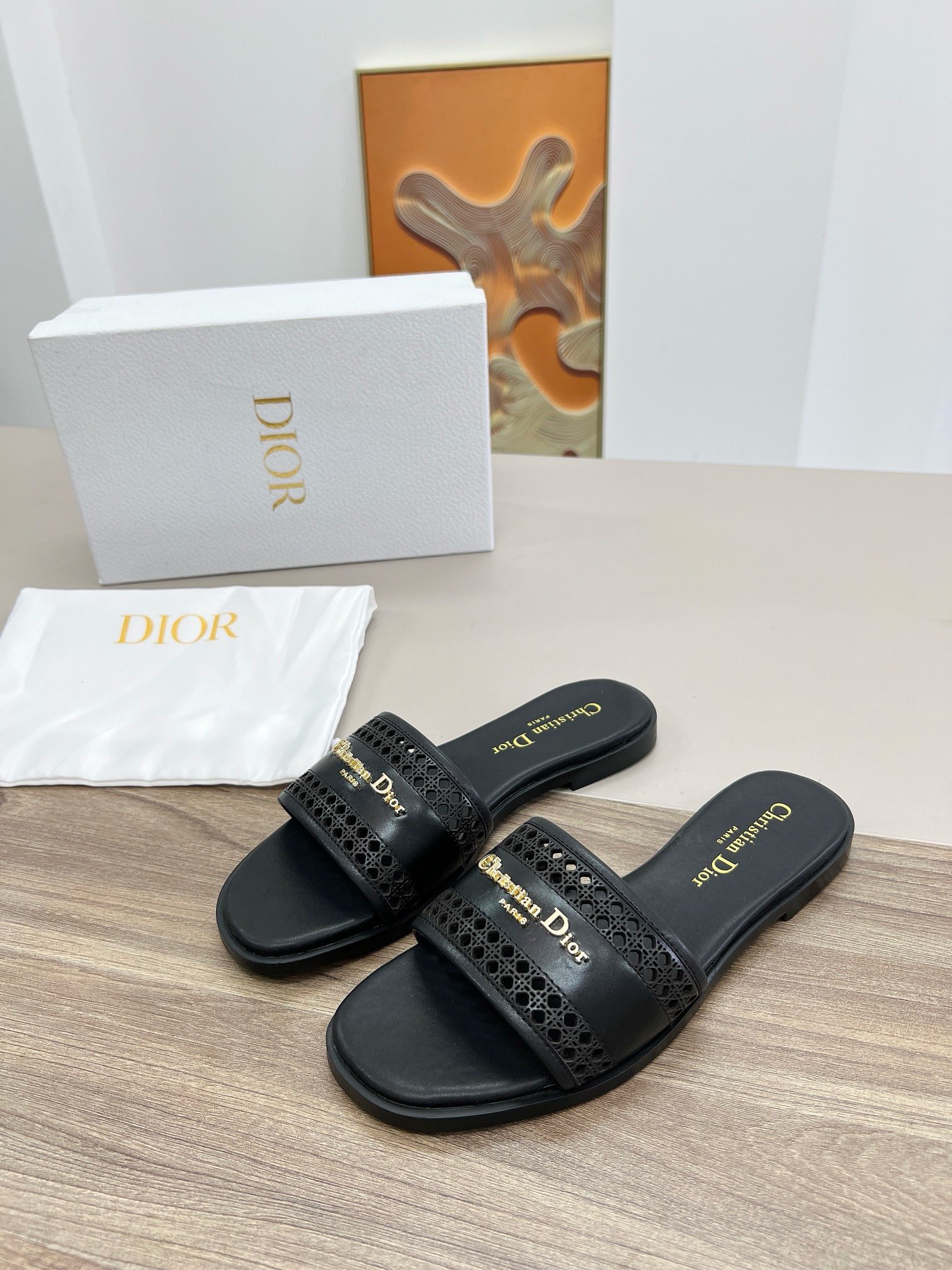 Dior Shoes Hollow out women's slippers