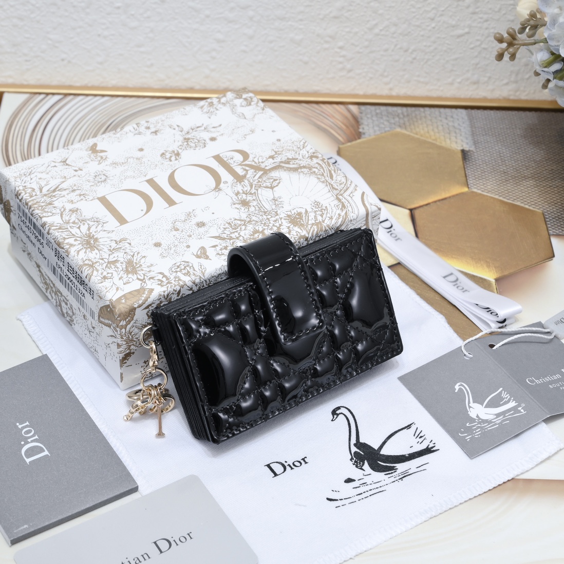 Lady Dior 5-Gusset Card Holder 10A+ top quality S0178 LM091 10.4cm