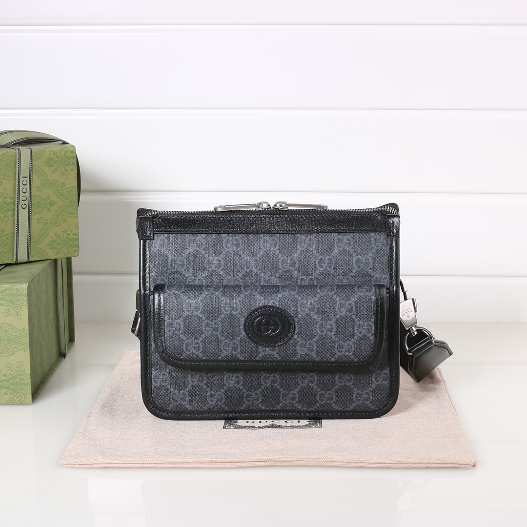 Messenger bag with Interlocking GG  674164