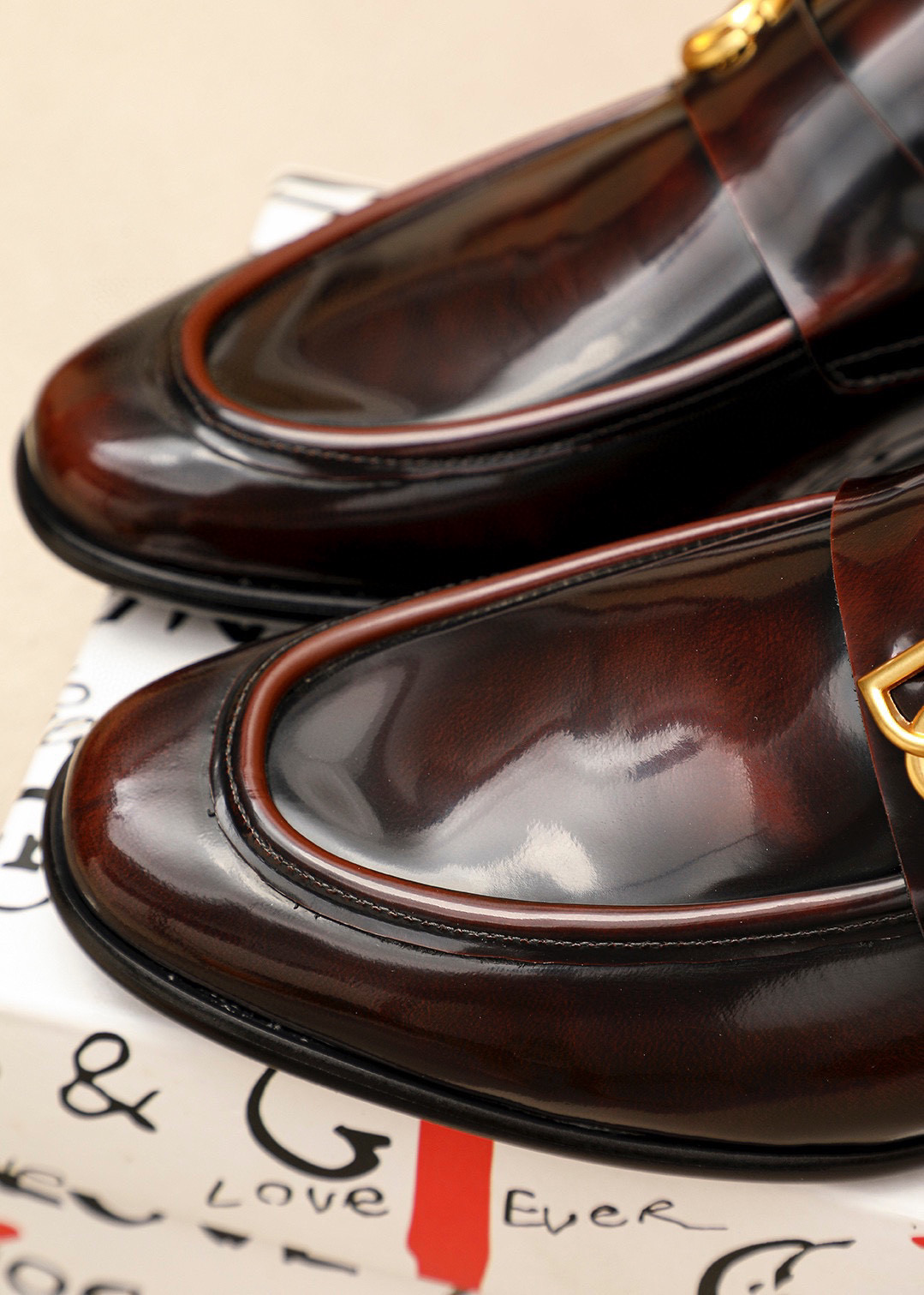 D&G Shoes Leather Shoes Imported Top-Grain Cowhide