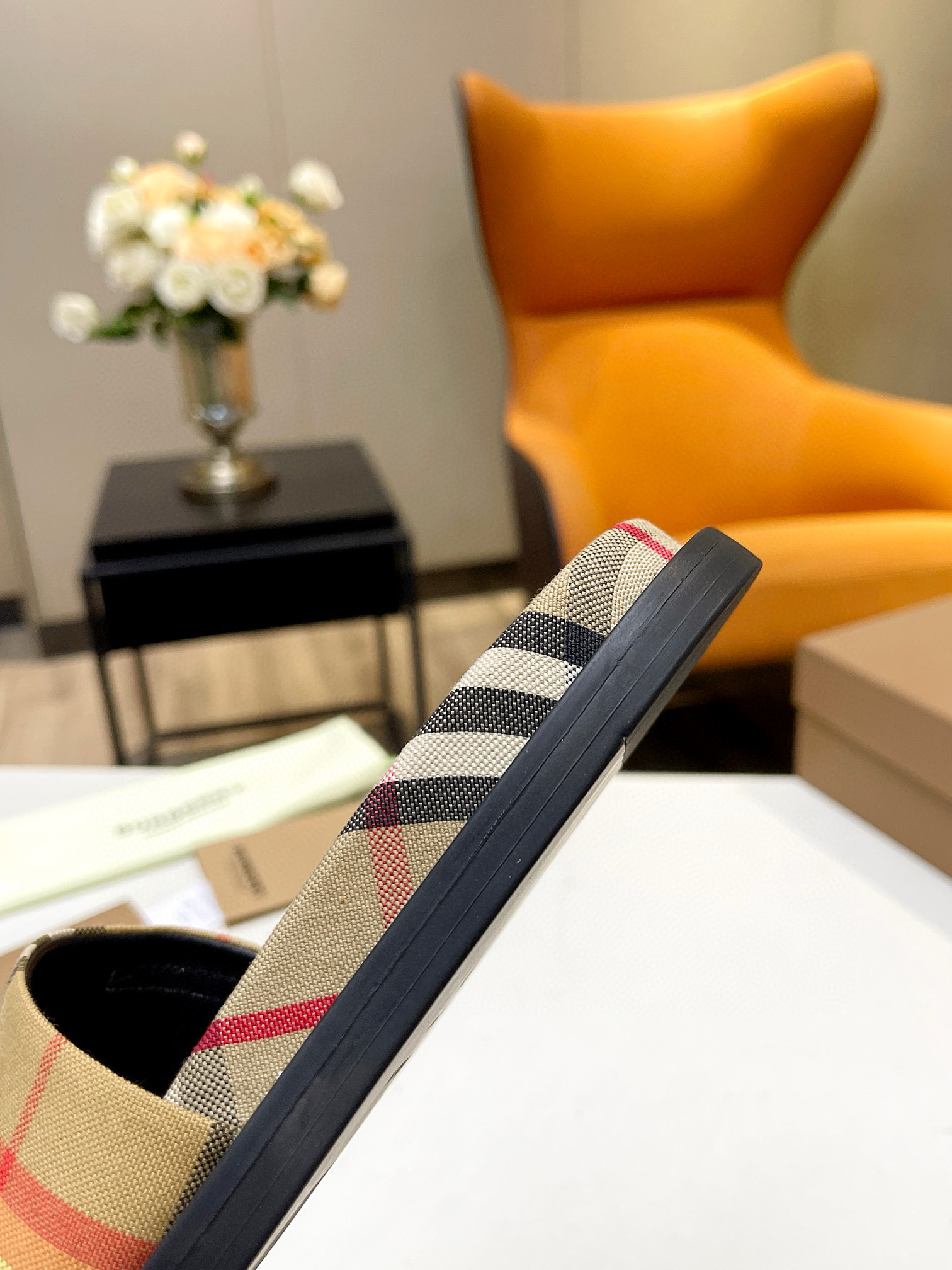 Burberry Shoes Slippers Canvas PU