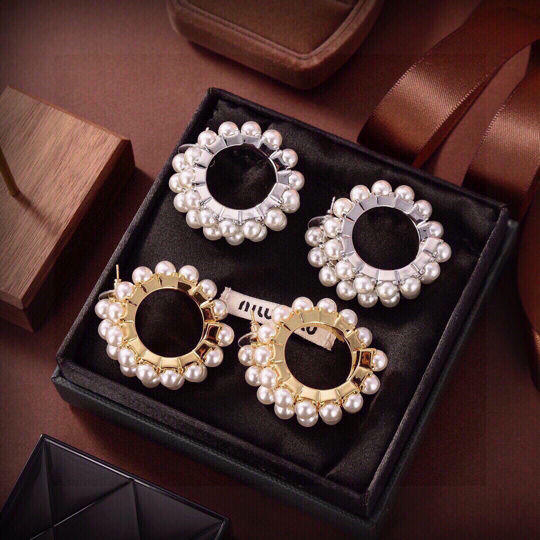 Miu Miu Jewelry Earring Pearl Circle