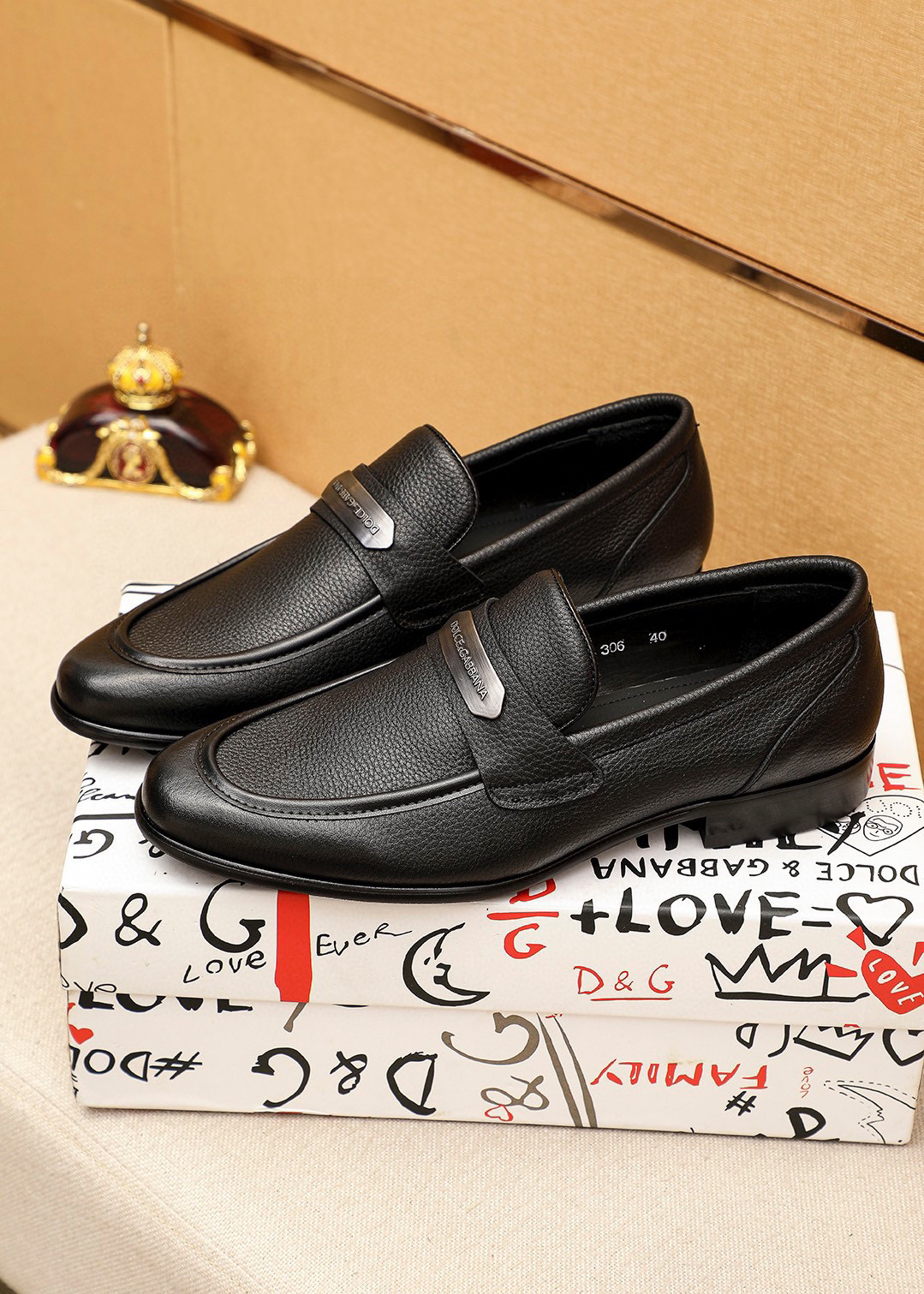 D&G Shoes Leather Shoes Imported Top-Grain Cowhide