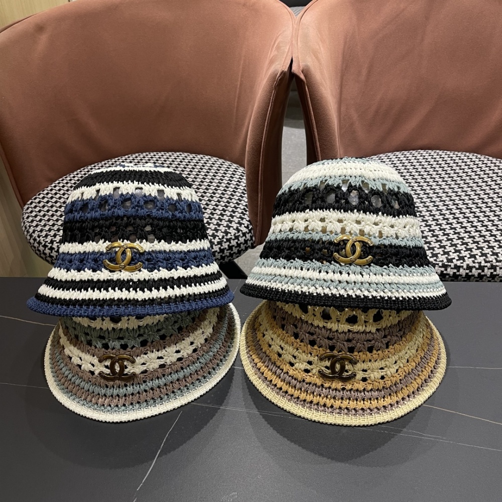 Chanel Hat Knitted Hollow Cotton Bucket Hat Accessories