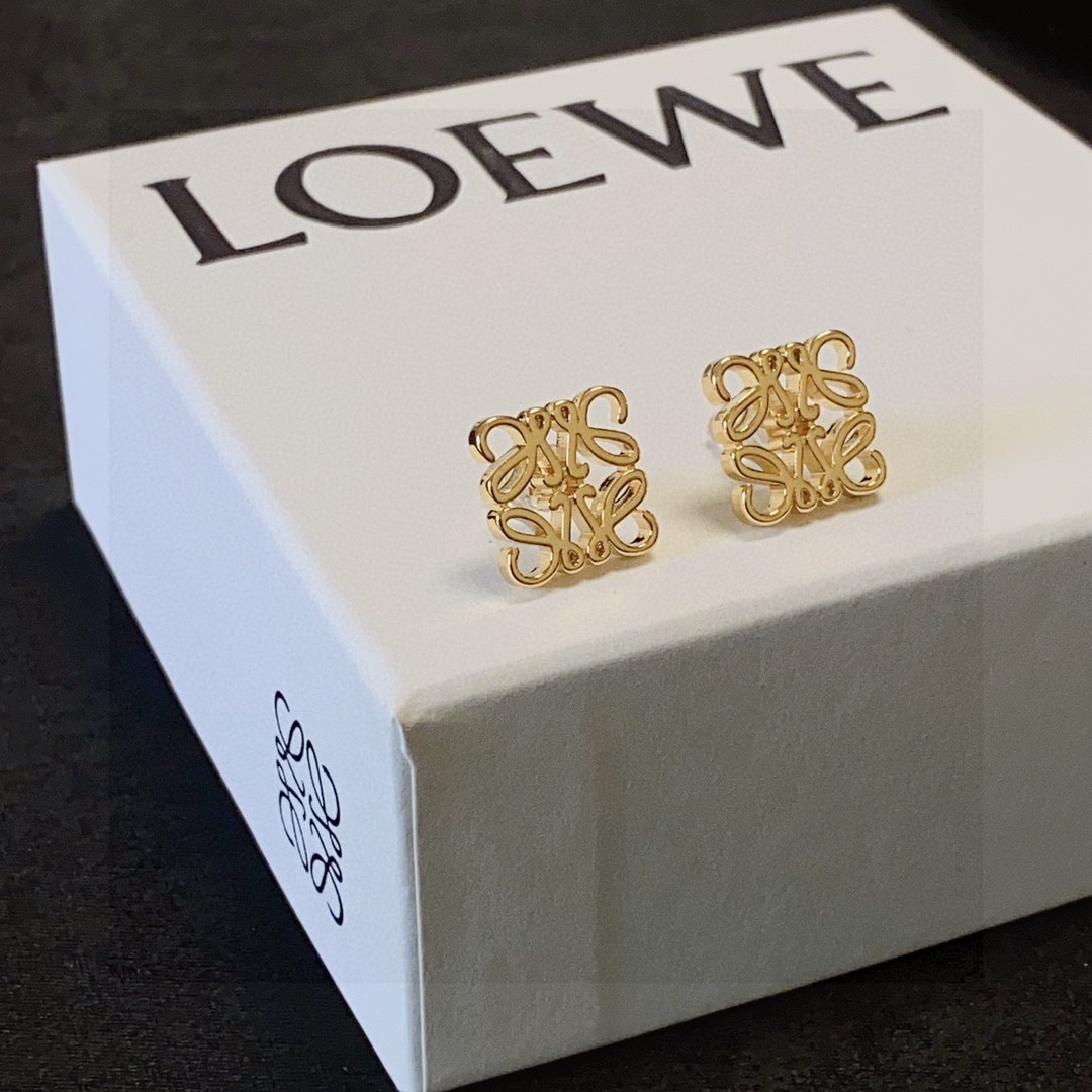 Loewe Jewelry Earring Anagram Square Stud Earrings