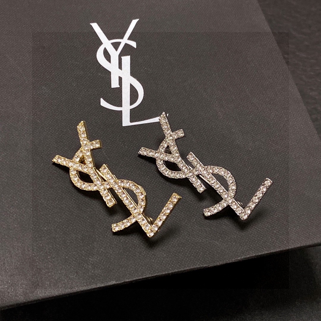 Saint Laurent JewelryBrooches Fine Diamond Letter