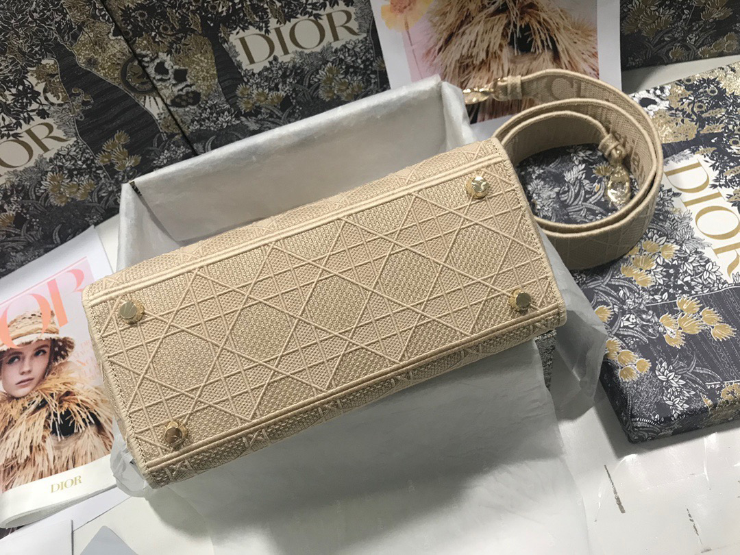 10A + top quality Dior Medium Lady D-Lite Bag M0565 LM003 24cm