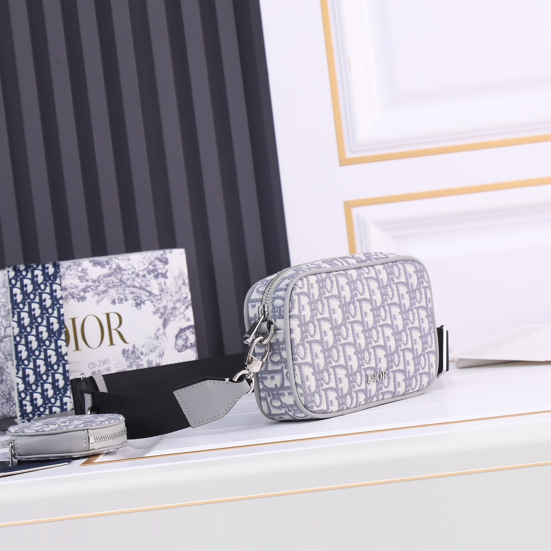 Dior Shoulder with coin purse Gray print 2345 LM071 19cm