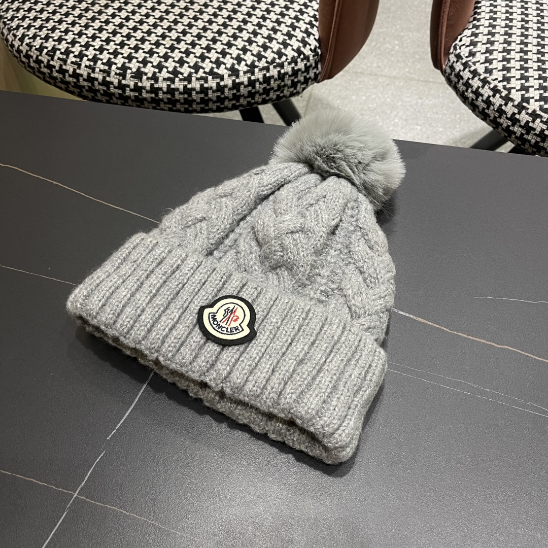 Moncler Hat Non-Woven Embroidered Logo Beanie Accessories