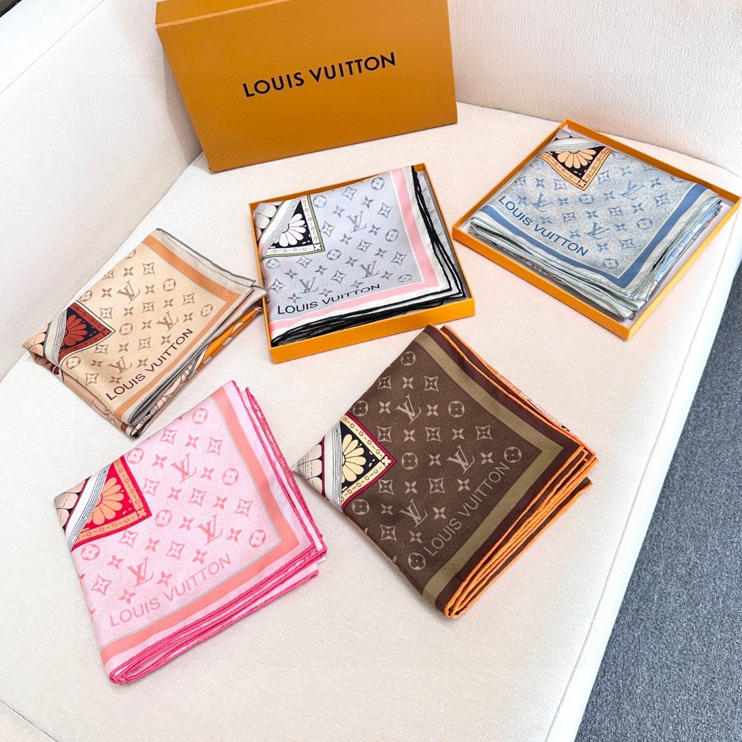 Louis Vuitton Scarf Retro Poster Square Scarf 100% Silk Twill 90*90cm Accessories