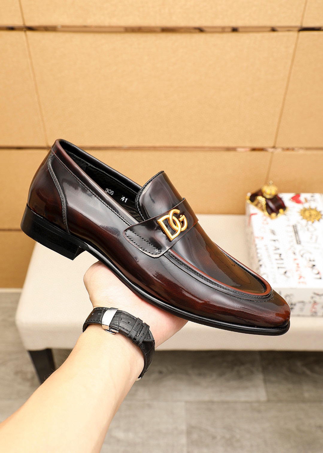 D&G Shoes Leather Shoes Imported Top-Grain Cowhide