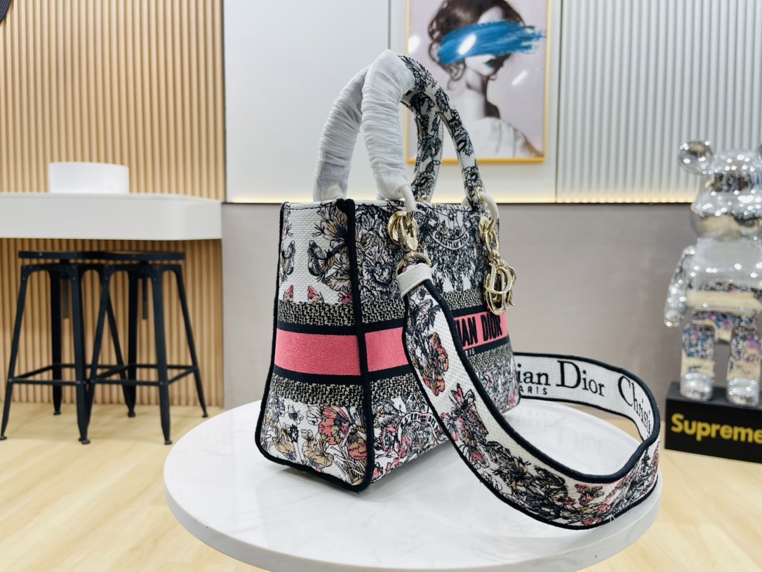 10A + top quality Dior Medium Lady D-Lite Bag 9920 DD003 24cm