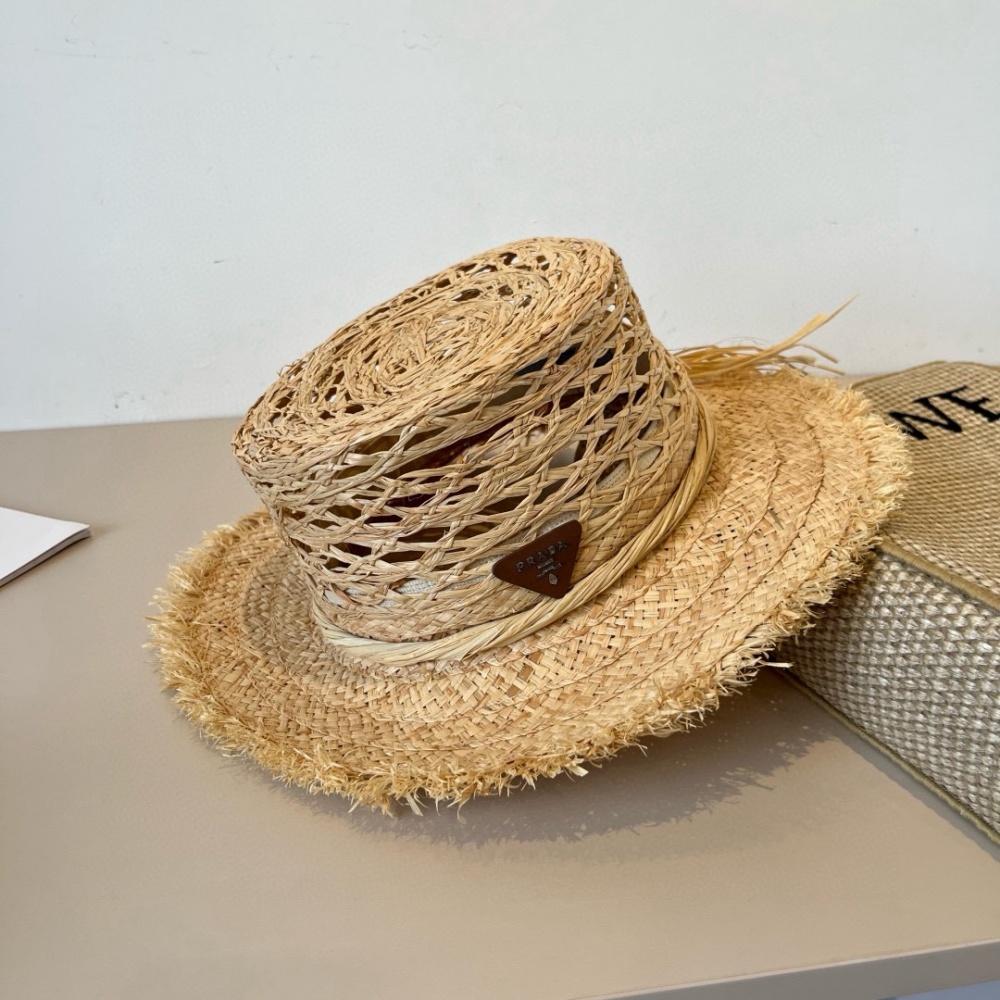 Prada Hat Raffia Straw Hat 57cm Accessories