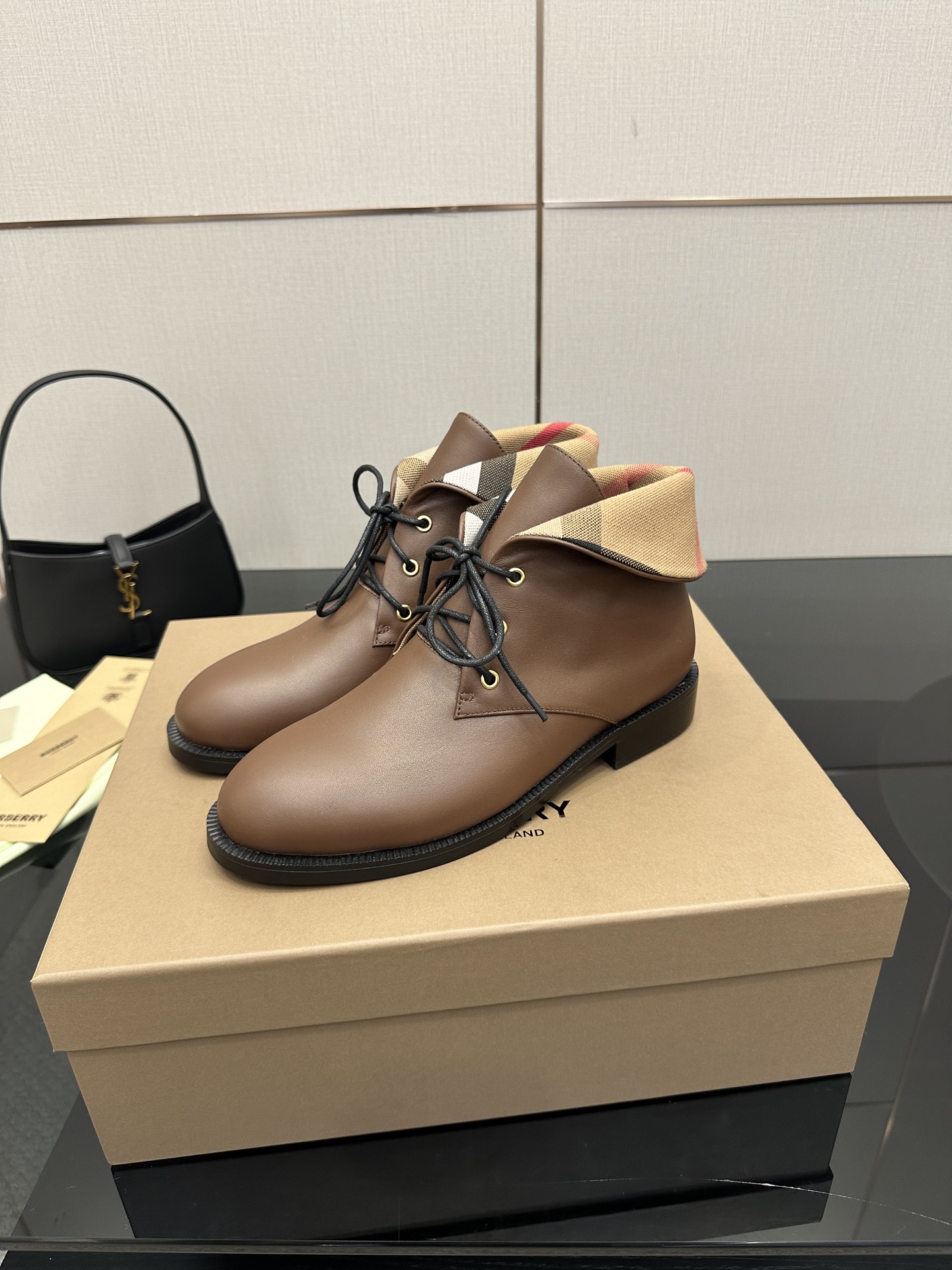 Burberry Shoes Boots Canvas Cowhide