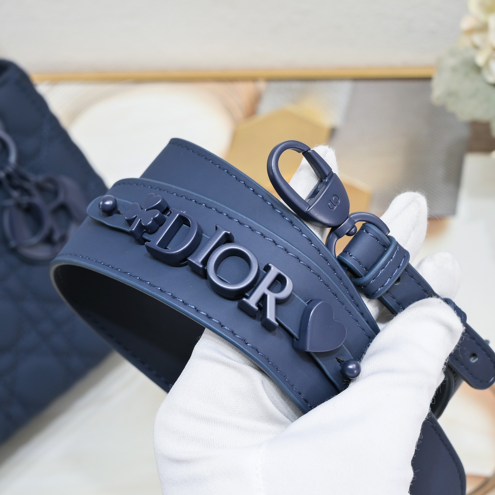 Small Lady Dior My ABCDior Bag Blue Matte 2022 LM061 20cm