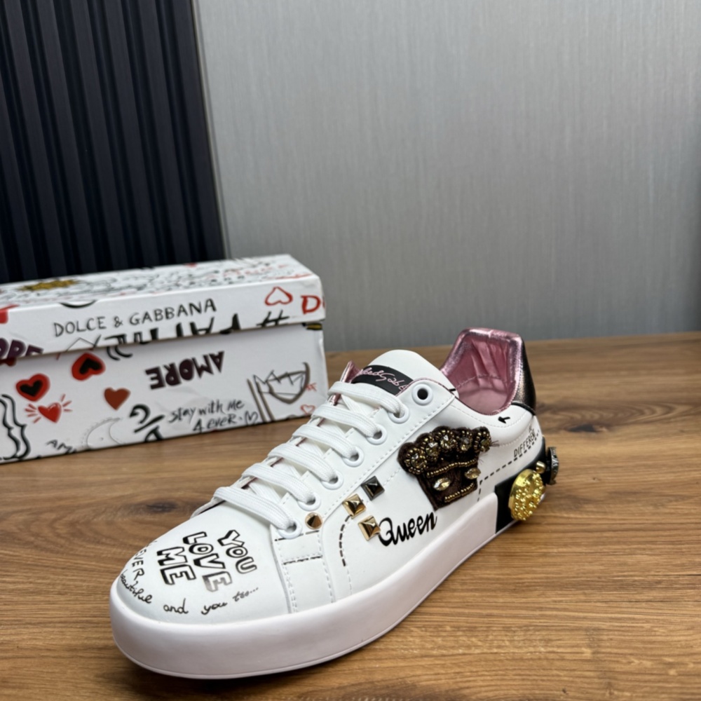 D&G Shoes Casual Shoes Cowhide Real Leather