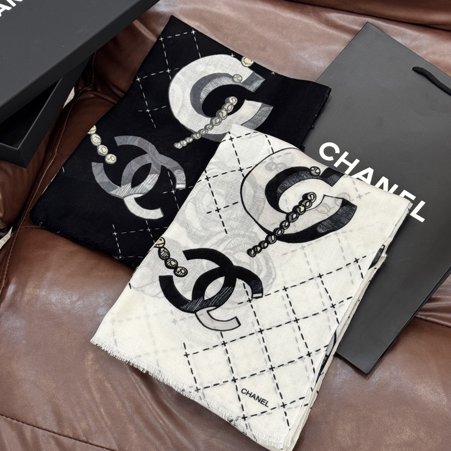 Chanel Scarf Colorful Camellia Long Scarf 100% Cashmere 110*200cm Accessories