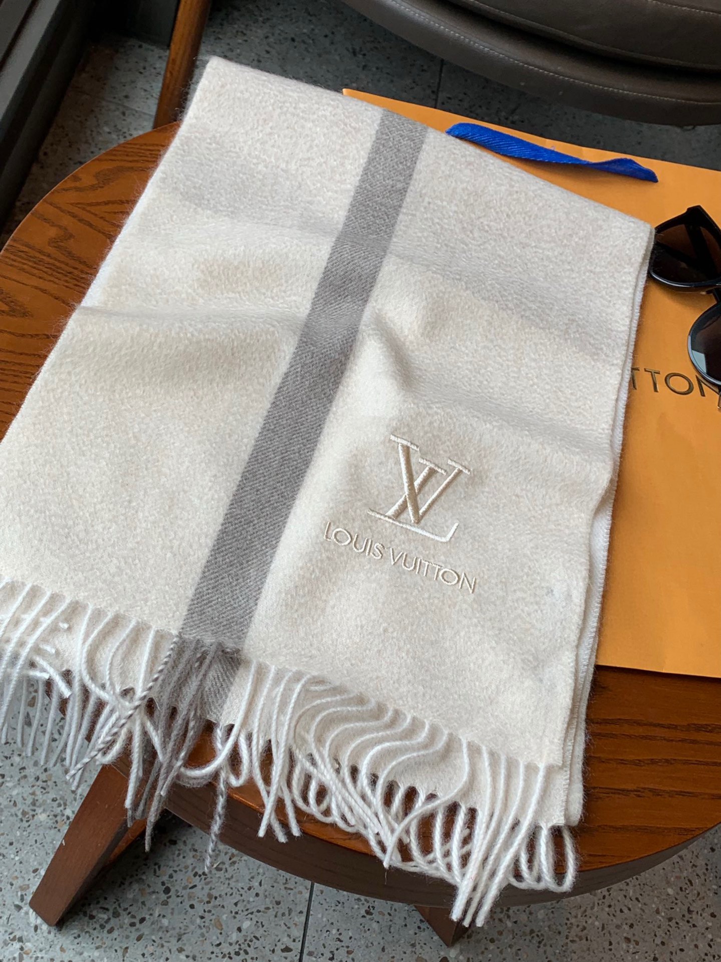 Louis Vuitton Scarf Logo Embroidered Scarf Wool 30*170cm Accessories