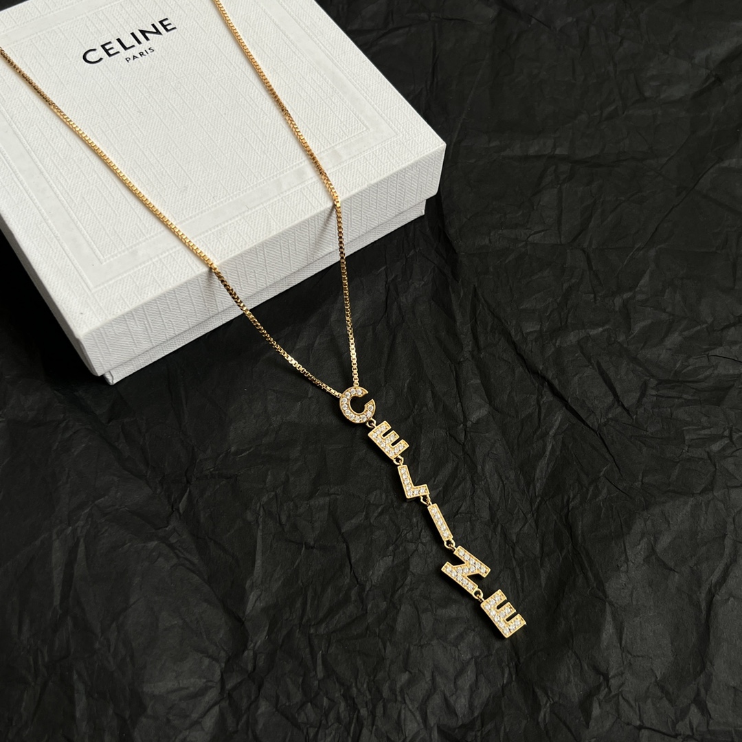 Celine Jewelry Necklace Letter pendant 85